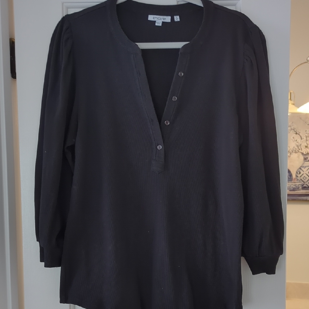Chico's Elegant Black Button-Up Blouse